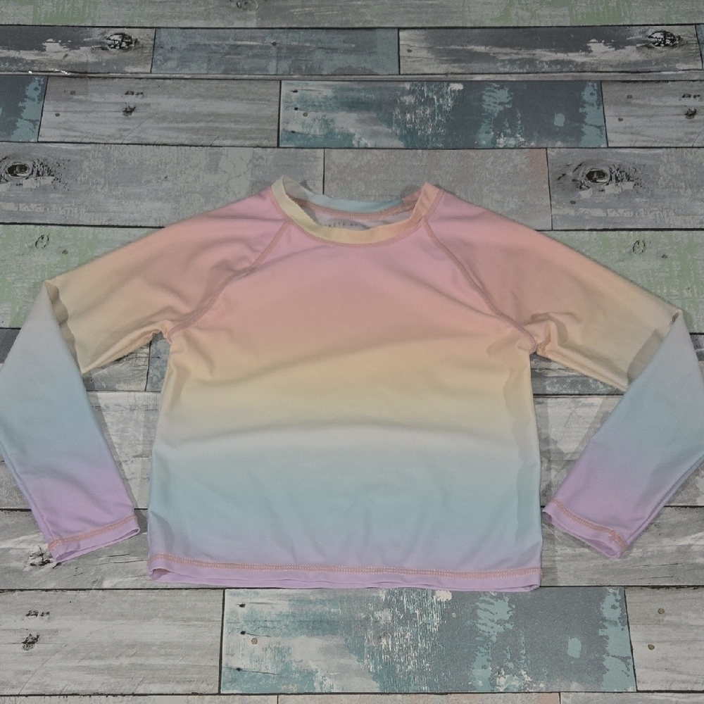 Rockets Of Awesome Rainbow Long Sleeve Swim Shirt Sz 6